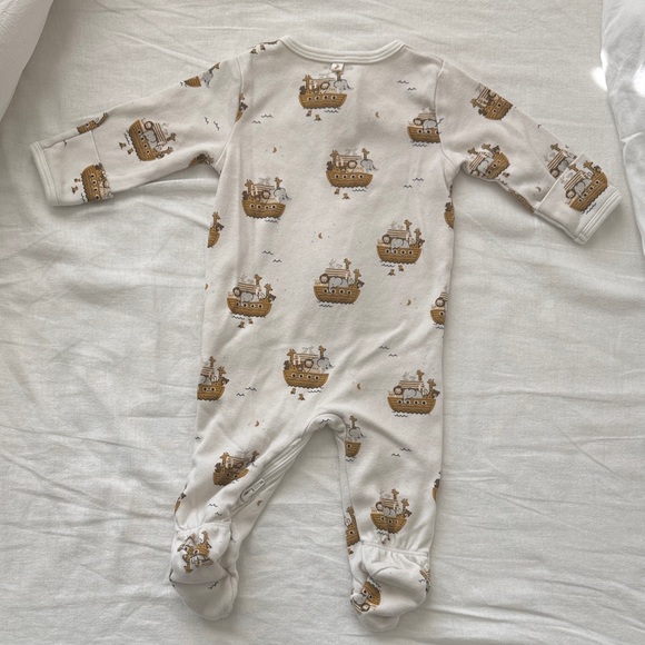 Petit Lem On the Ark Cream Print Sleeper - Picture 6 of 8